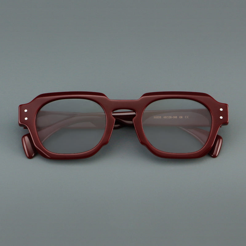 Monturas de gafas vintage cuadradas de acetato, de borde completo y con opciones de color de lente