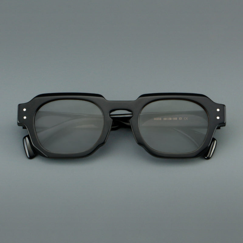 Monturas de gafas vintage cuadradas de acetato, de borde completo y con opciones de color de lente