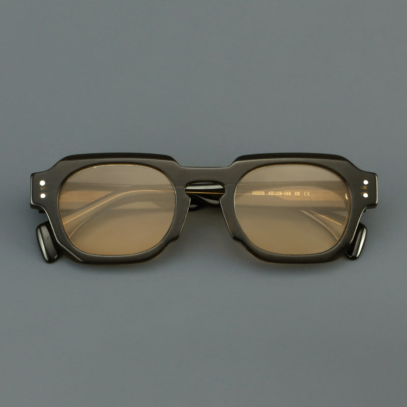 Monturas de gafas vintage cuadradas de acetato, de borde completo y con opciones de color de lente