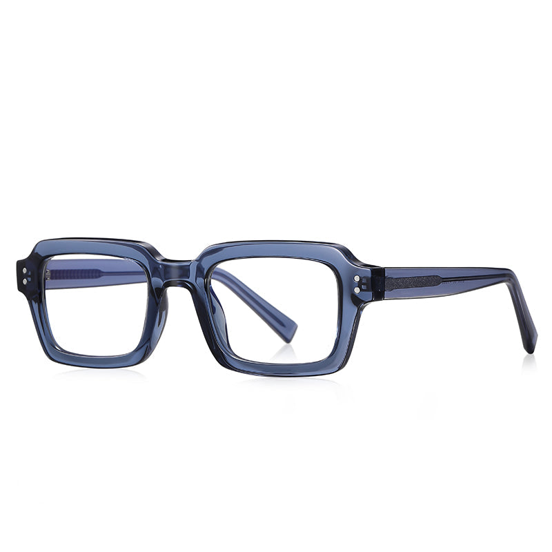 Monturas de gafas cuadradas y gruesas con aros completos y detalles de doble remache