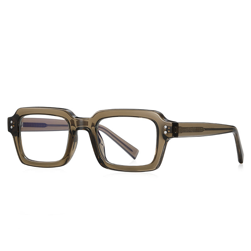 Monturas de gafas cuadradas y gruesas con aros completos y detalles de doble remache