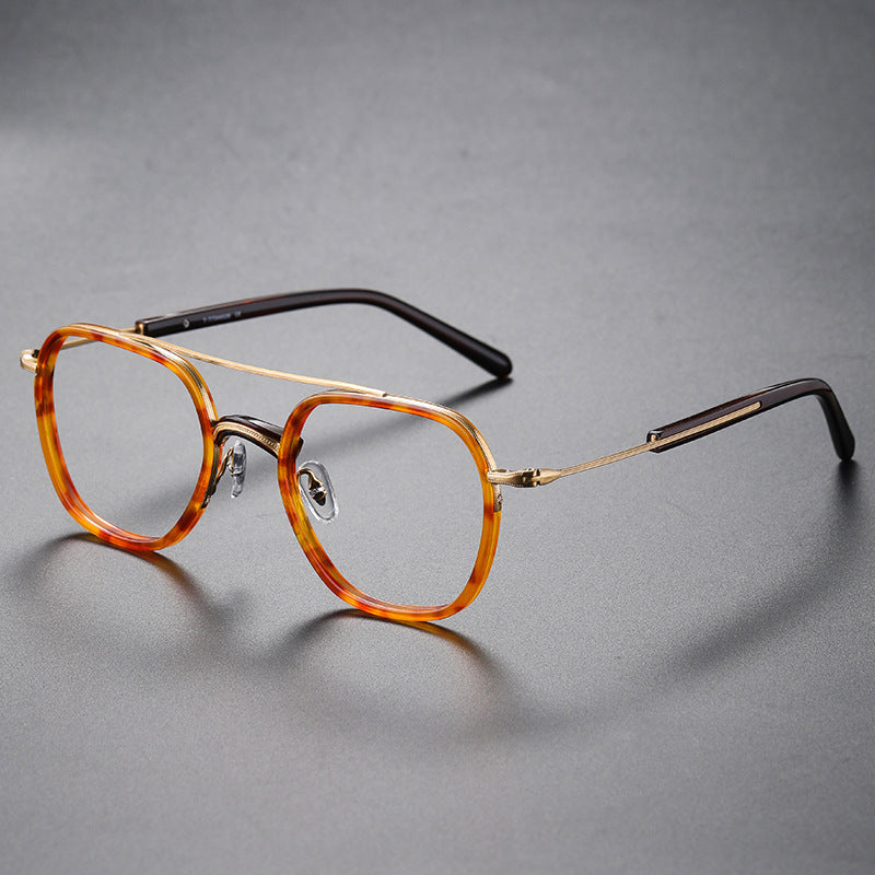 Monturas de gafas redondas vintage de titanio con puente de metal en varios estilos