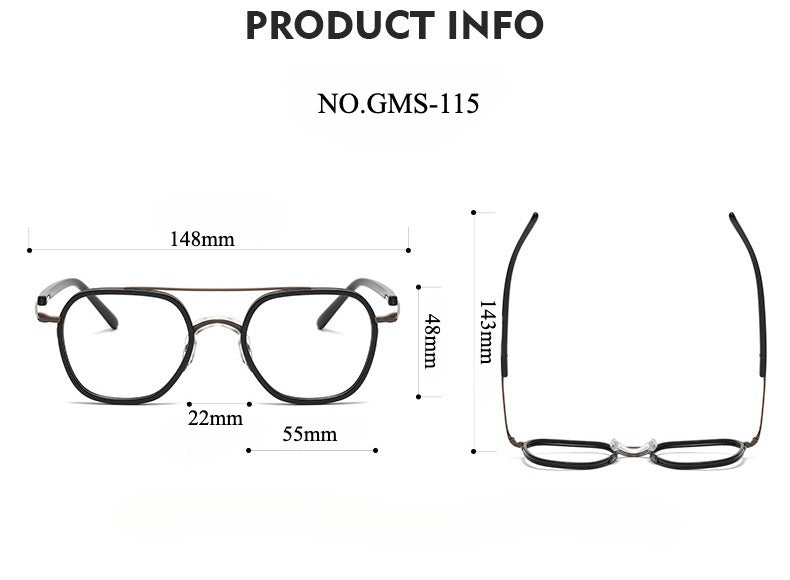 Monturas de gafas redondas vintage de titanio con puente de metal en varios estilos
