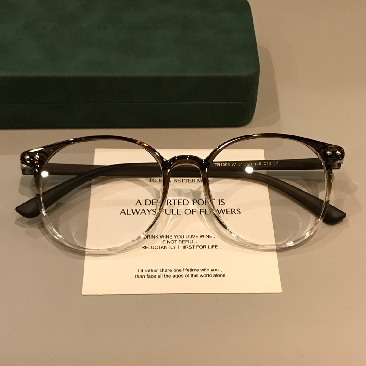 Monturas de gafas ovaladas con construcción TR, marrón café degradado o negro