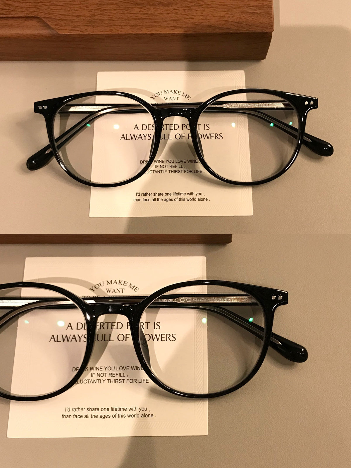 Monturas de gafas redondas retro con puente de cerradura, en carey o negro
