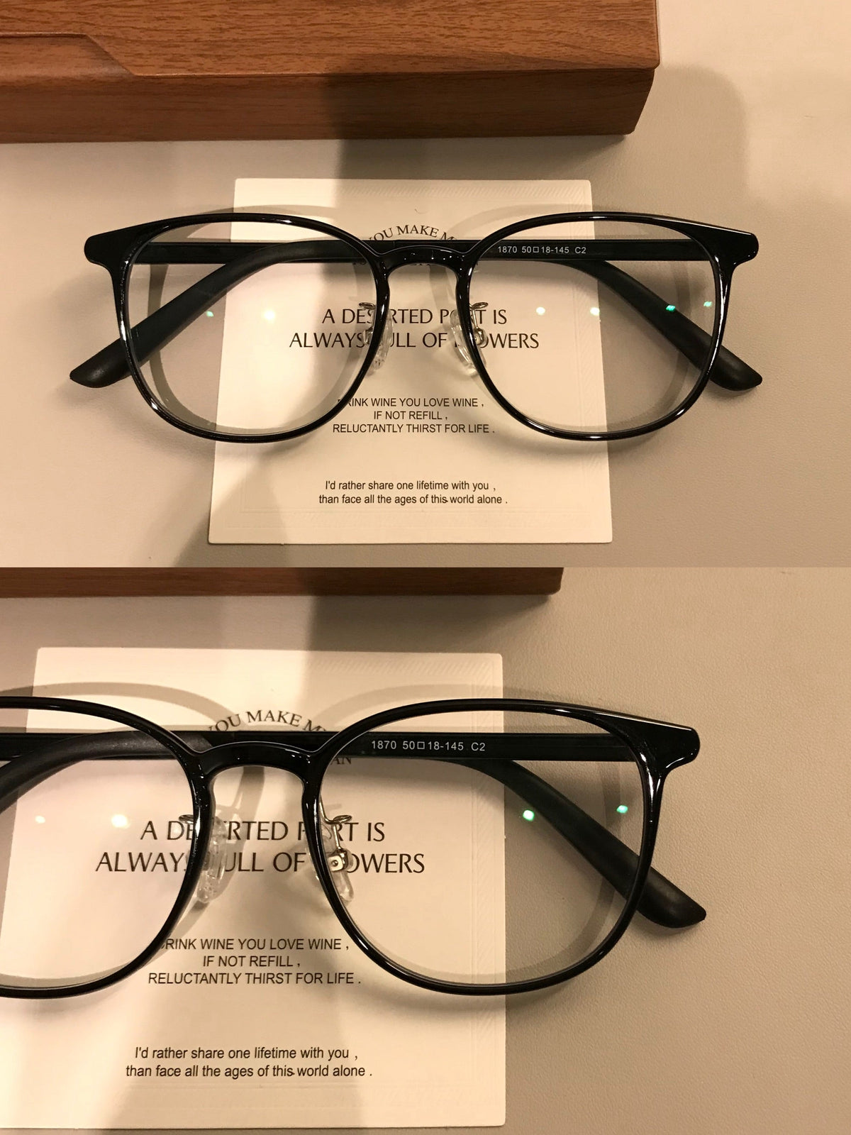 Monturas de gafas redondas y compactas con detalles en las esquinas, negro, marrón café o carey