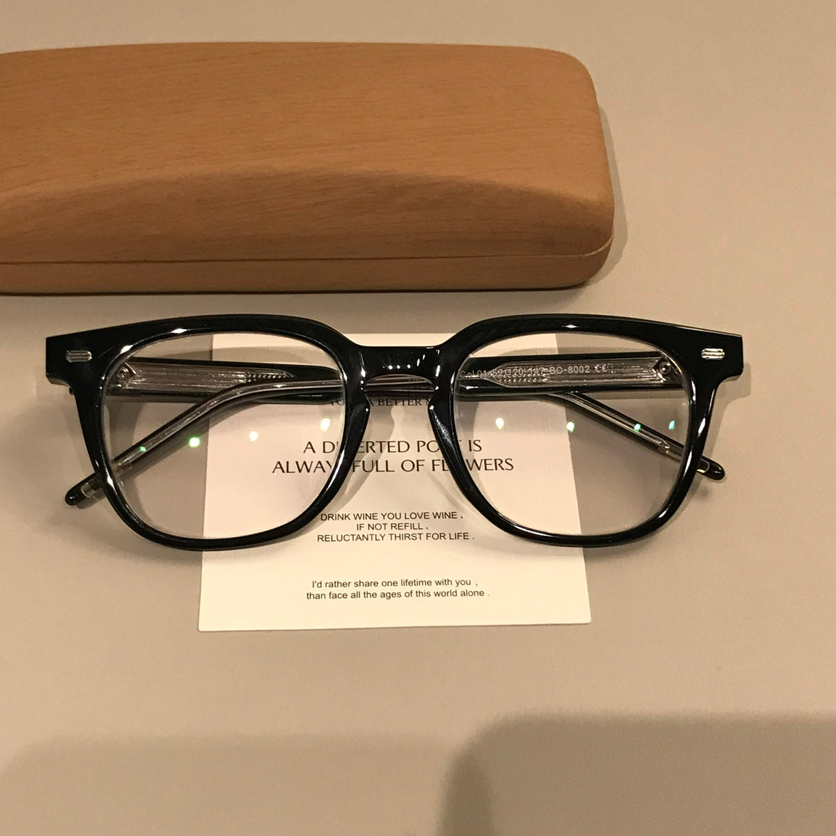 Montura de gafas rectangular de borde grueso para hombre, negra
