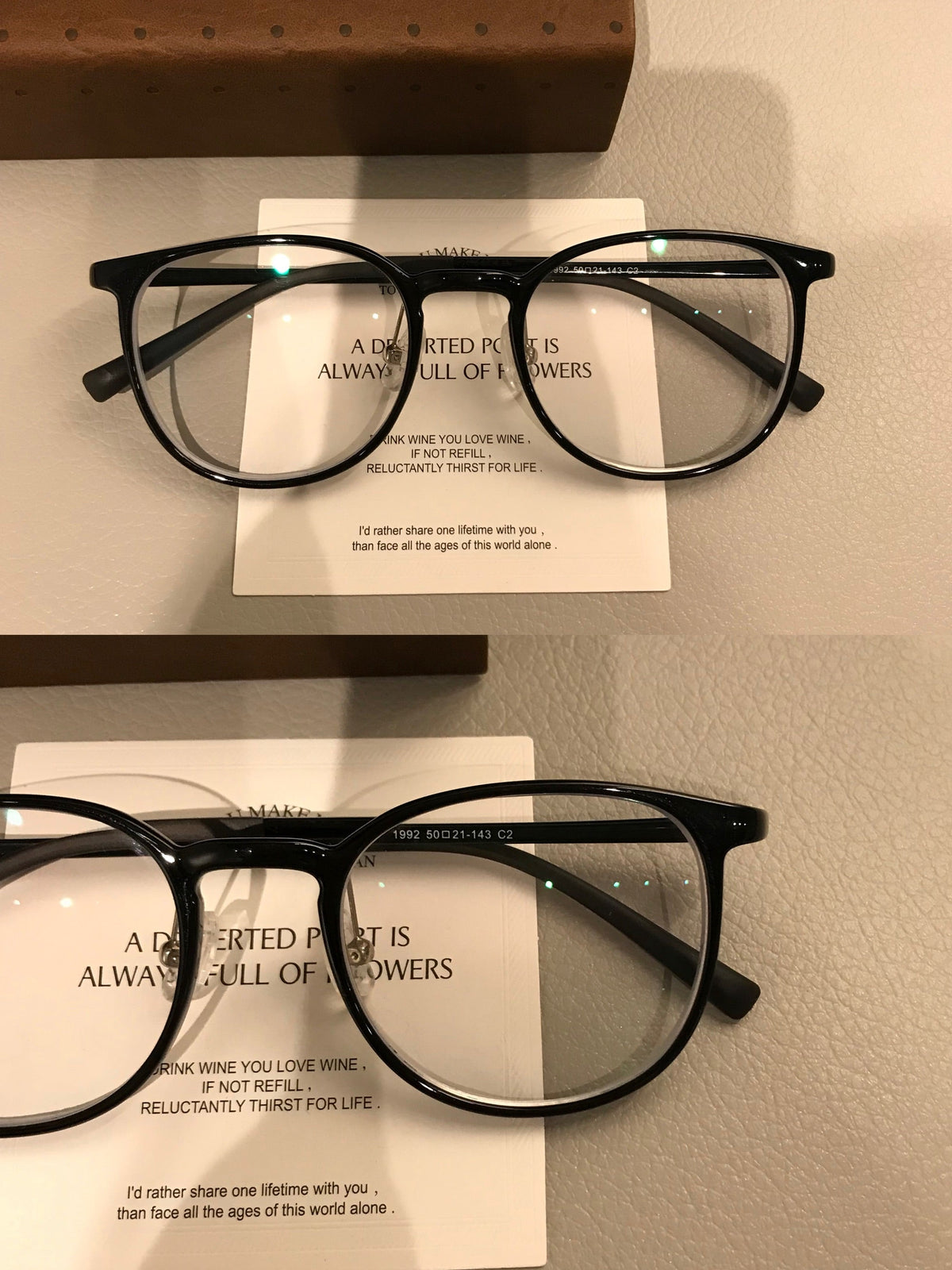 Monturas de gafas cuadradas con bordes finos y puente curvo, negras