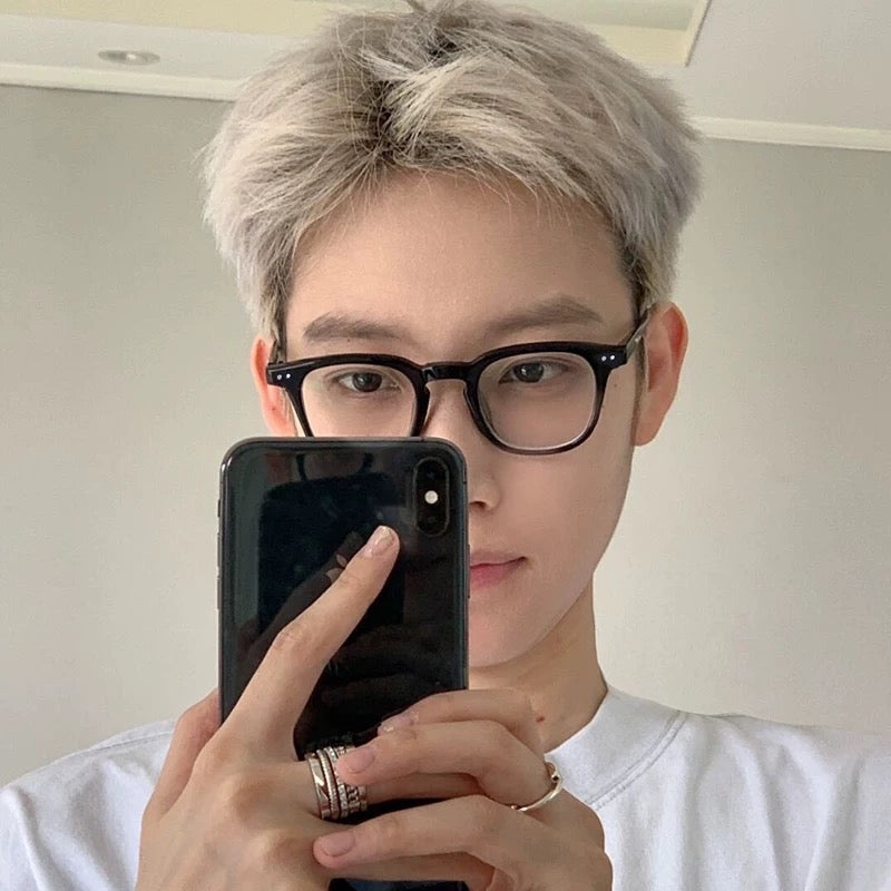 Monturas de gafas rectangulares para hombre con borde superior ancho, negras