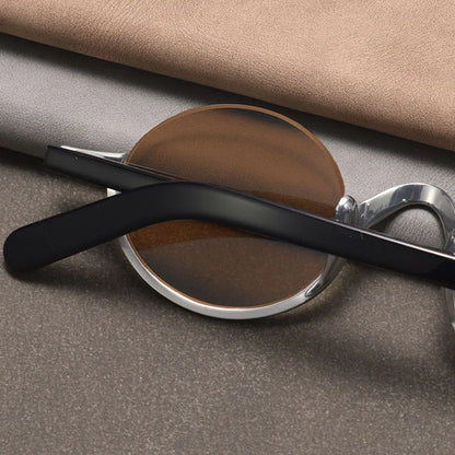 
Gafas de sol ovaladas retro polarizadas | Titanio puro | Marrón oscuro - Imagen 6