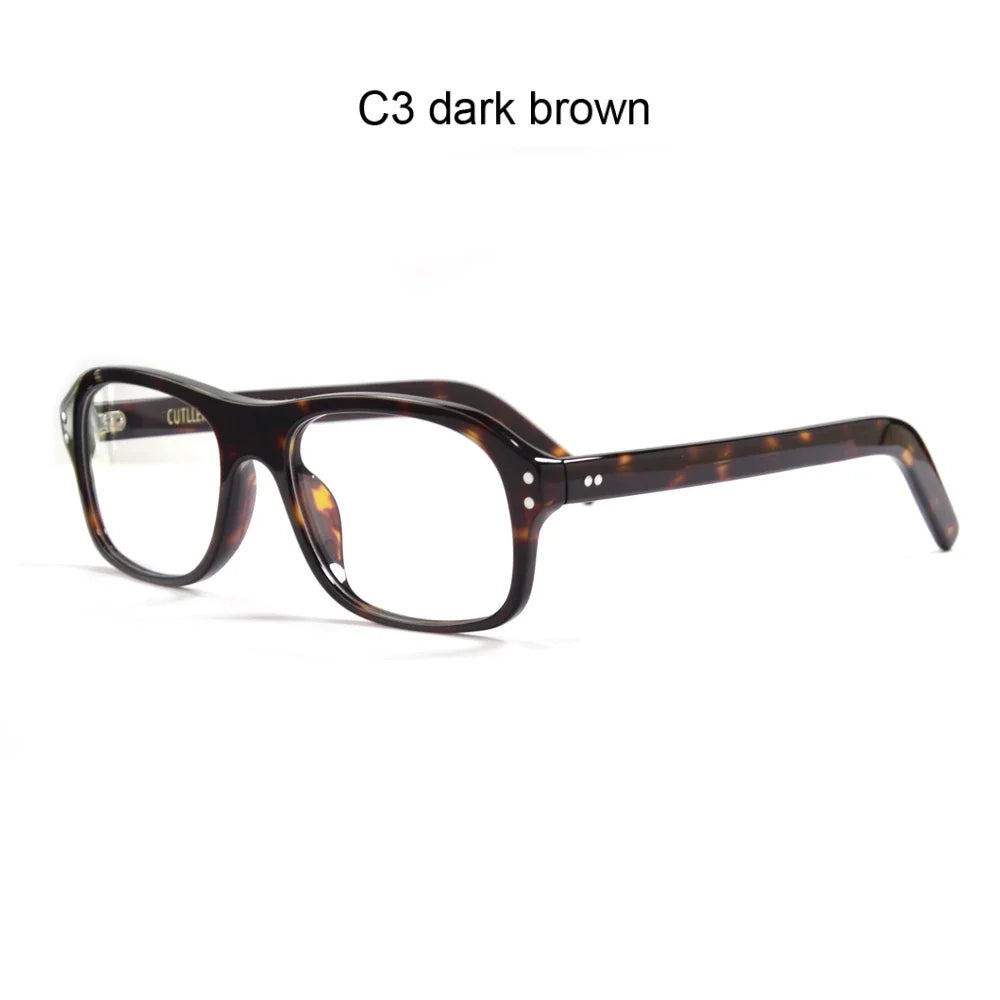 
Gafas rectangulares de acetato retro: estilo inspirado en Kingsman