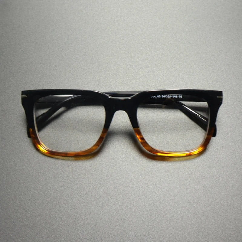 
Montura de gafas vintage de acetato bicolor – Negro y carey - Imagen 2