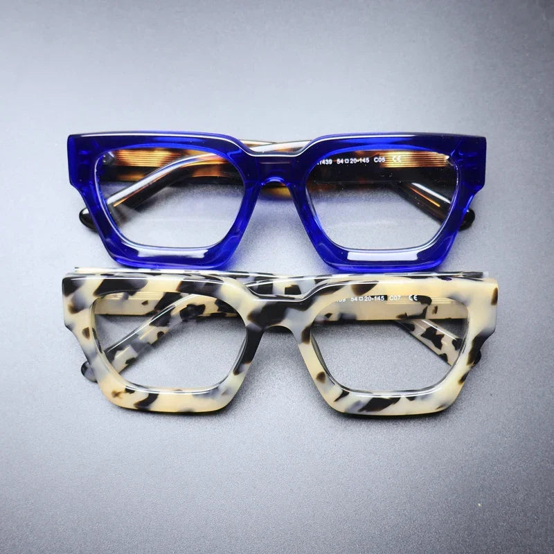 
Montura de gafas cuadrada de acetato grueso vintage | Multicolor - Imagen 4