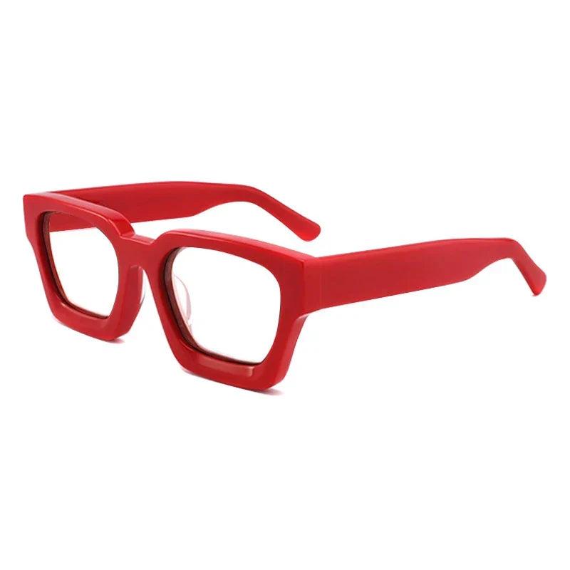 
Montura de gafas cuadrada de acetato grueso vintage | Multicolor - Rojo