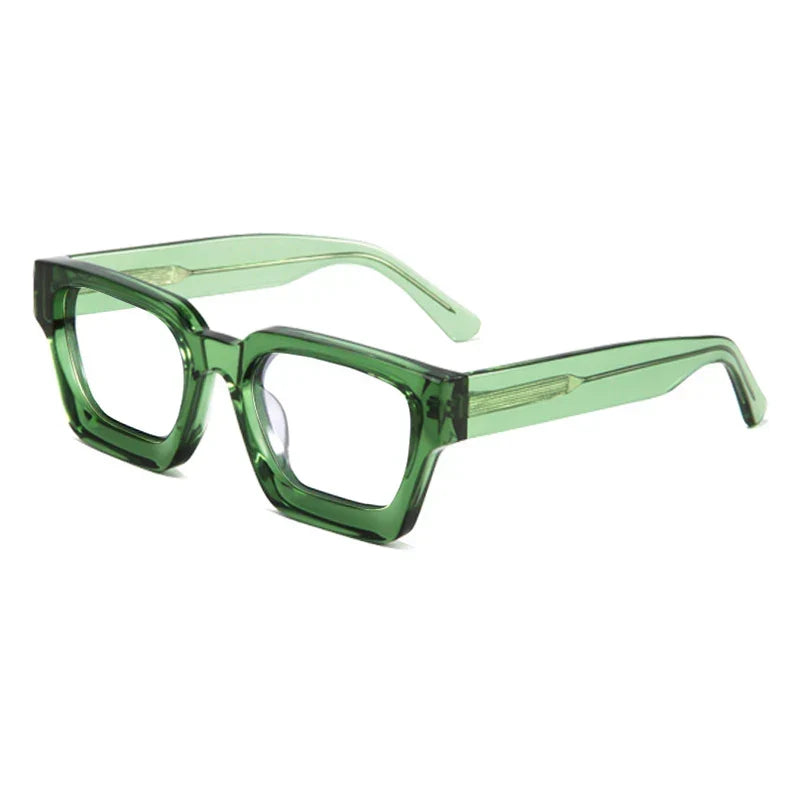 
Montura de gafas cuadrada de acetato grueso vintage | Multicolor - Verde oliva