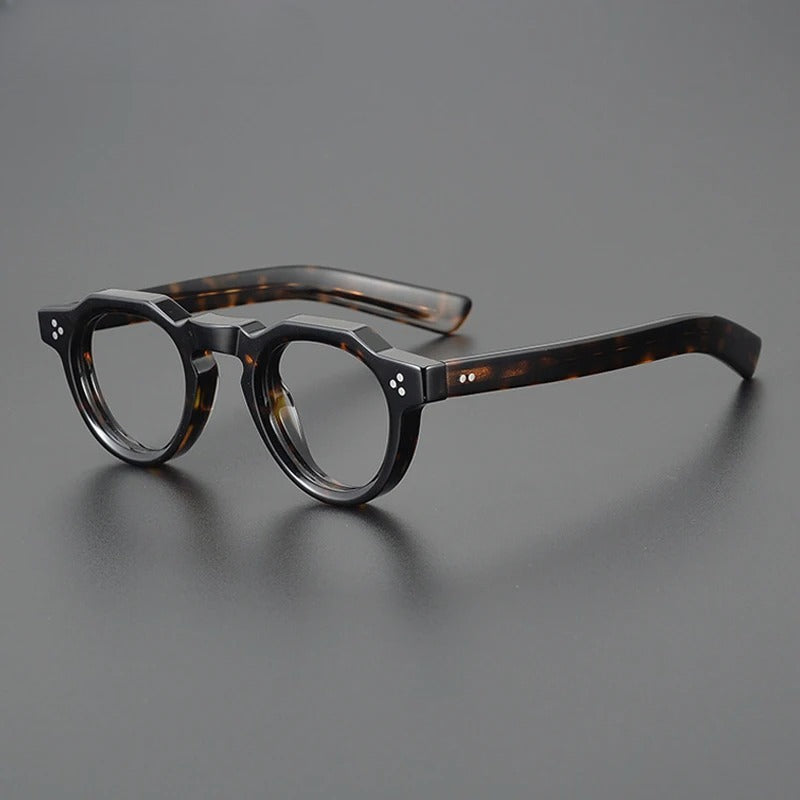 
Montura de gafas vintage pequeña y redonda de acetato - Imagen 2