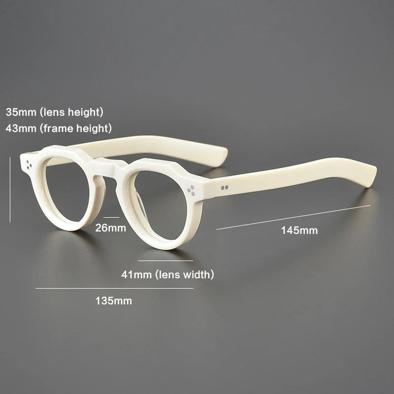 
Montura de gafas vintage pequeña y redonda de acetato - Imagen 6