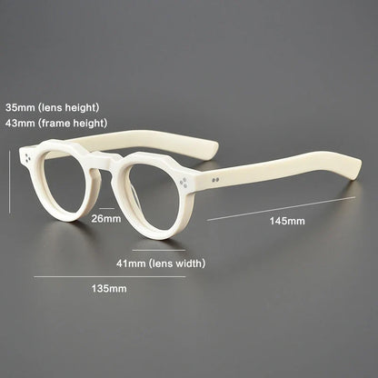 
Montura de gafas vintage pequeña y redonda de acetato - Imagen 6