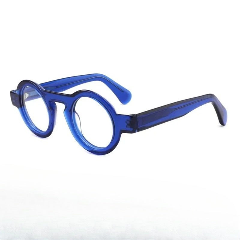 
Montura redonda de acetato hecha a mano - Azul