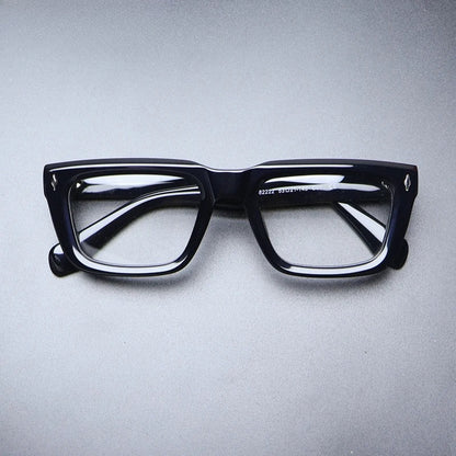 
Montura de gafas graduadas cuadrada de acetato grueso vintage - Imagen 3