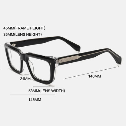 
Montura de gafas graduadas cuadrada de acetato grueso vintage - Imagen 4