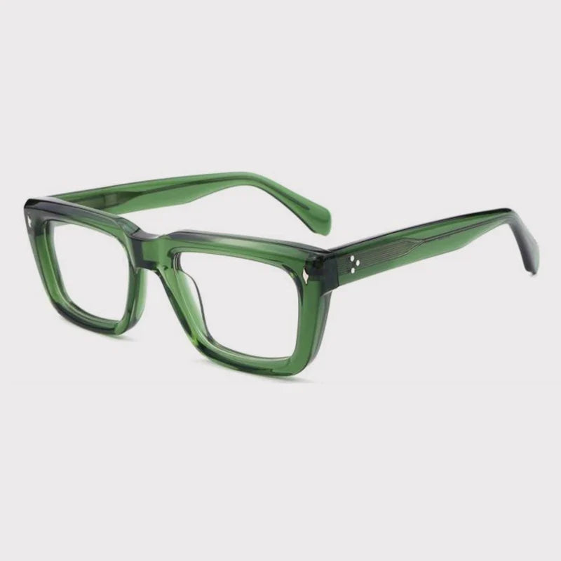 
Montura de gafas graduadas cuadrada de acetato grueso vintage - Verde