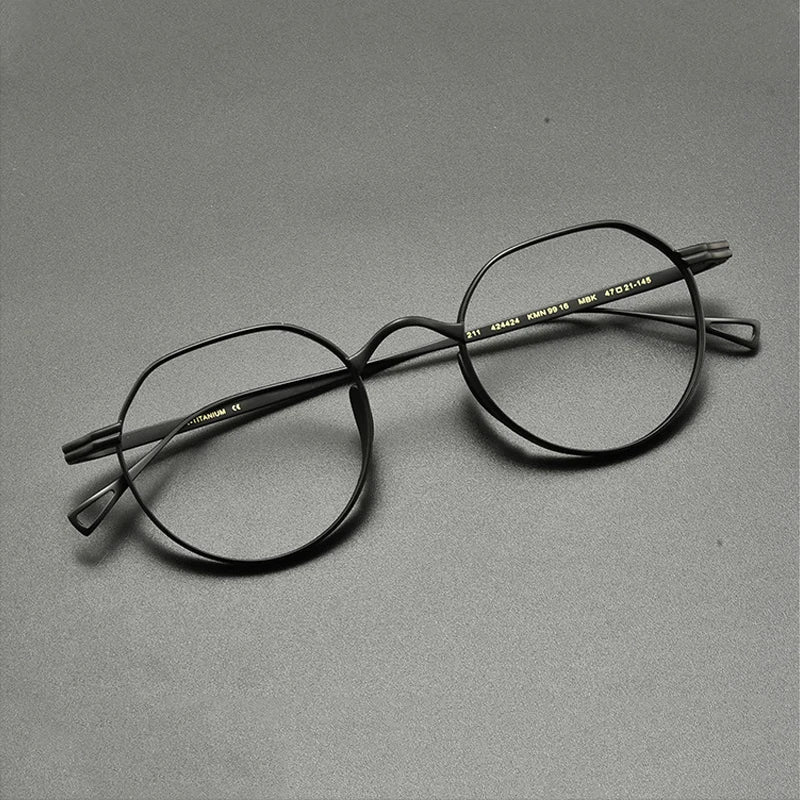 
Montura de gafas ópticas redondas de titanio vintage, ligera y de ajuste pequeño