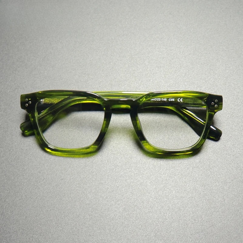 
Montura de gafas graduadas vintage cuadrada de acetato | Ajuste ligero hecho a mano