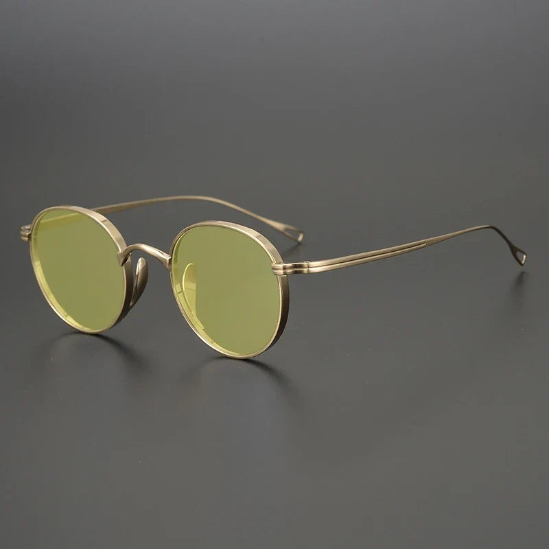 
Gafas de sol polarizadas de titanio puro ultraligeras | Redondas vintage - Oro