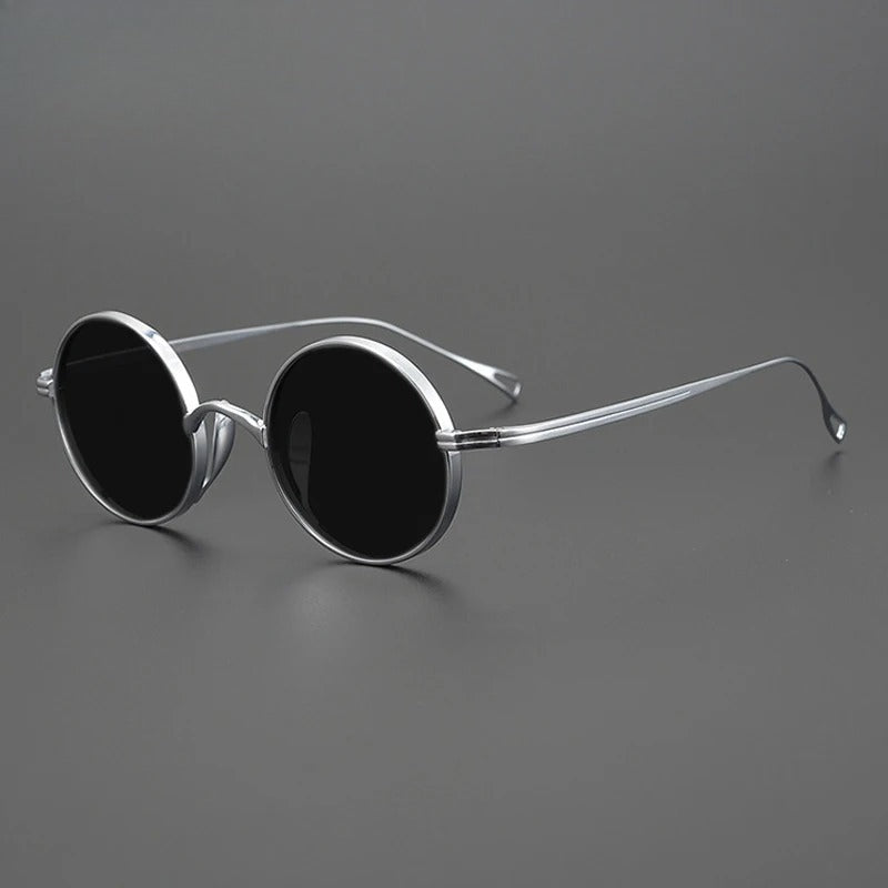 
Gafas de sol polarizadas de titanio puro ultraligeras con estilo vintage redondo pequeño - Imagen 3