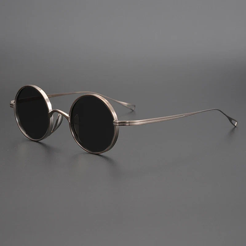 
Gafas de sol polarizadas de titanio puro ultraligeras con estilo vintage redondo pequeño