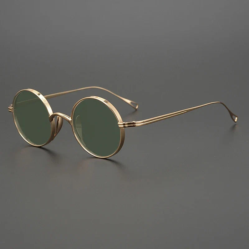 
Gafas de sol polarizadas de titanio puro ultraligeras con estilo vintage redondo pequeño