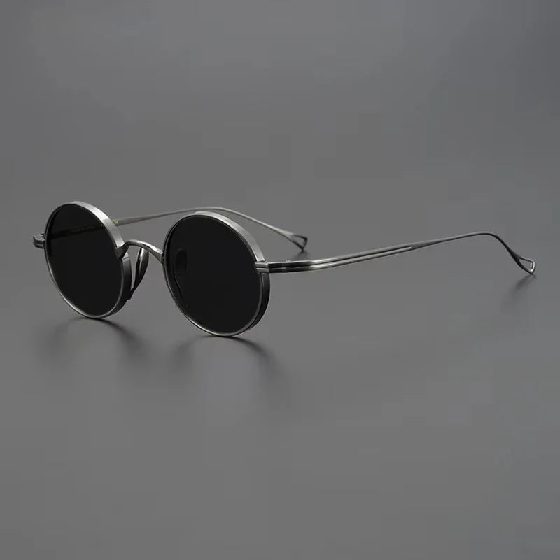 
Gafas de sol polarizadas de titanio puro ultraligeras con estilo vintage redondo pequeño