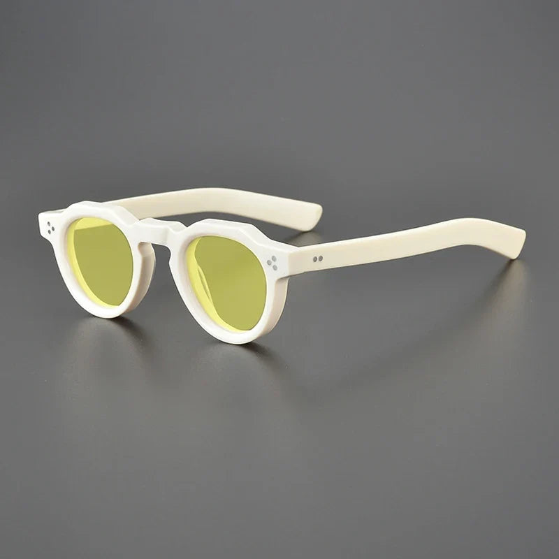 
Gafas de sol vintage de acetato polarizadas con protección UV400 para ajuste pequeño - Blanco lechoso