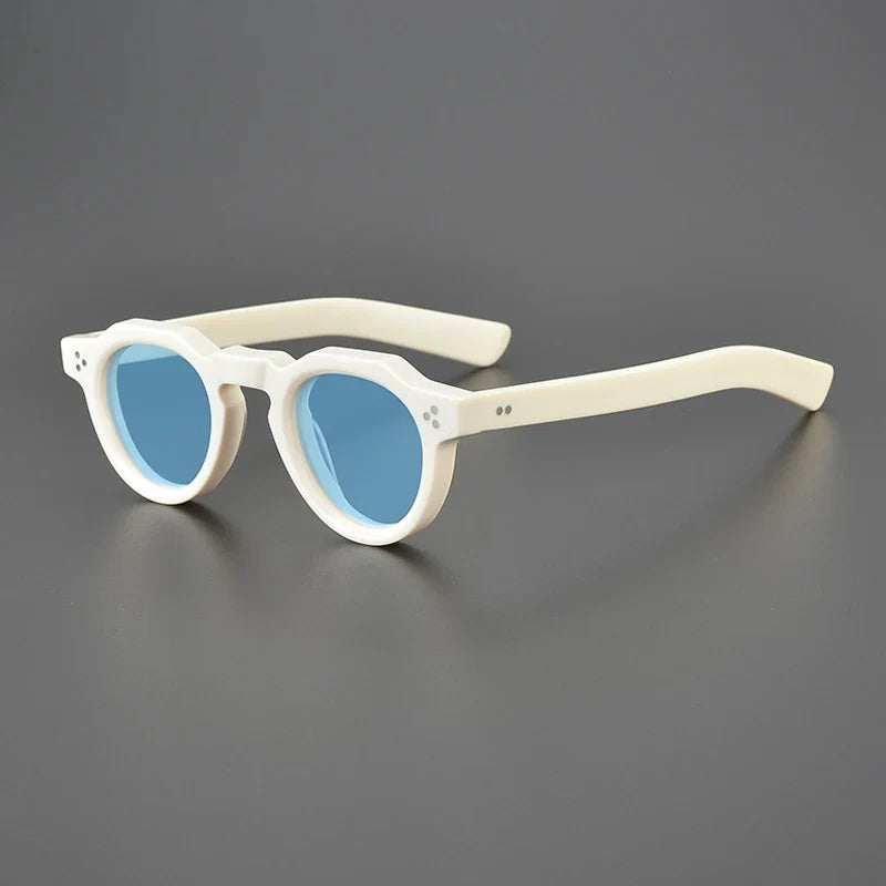 
Gafas de sol vintage de acetato polarizadas con protección UV400 para ajuste pequeño - Blanco lechoso