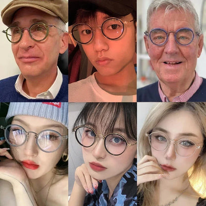 
Montura de gafas ópticas redondas de estilo vintage en titanio puro ultraligero - Imagen 4