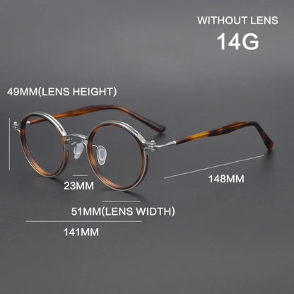 
Montura de gafas ópticas redondas de estilo vintage en titanio puro ultraligero - Imagen 5