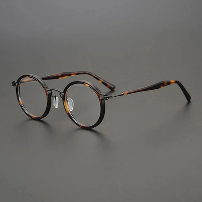 
Montura de gafas ópticas redondas de estilo vintage en titanio puro ultraligero - Imagen 6