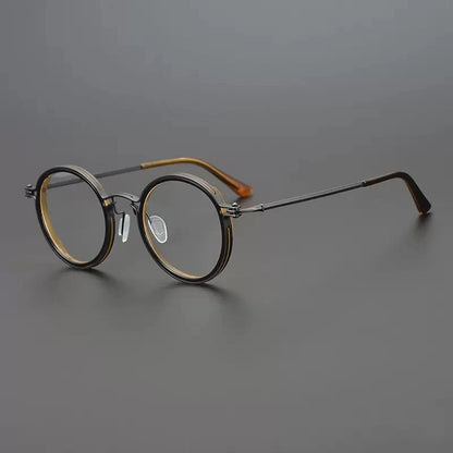 
Montura de gafas ópticas redondas de estilo vintage en titanio puro ultraligero - Imagen 7