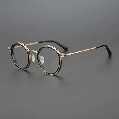 
Montura de gafas ópticas redondas de estilo vintage en titanio puro ultraligero - Imagen 9