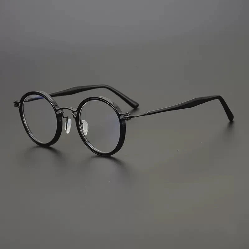 
Montura de gafas ópticas redondas de estilo vintage en titanio puro ultraligero