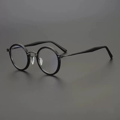 
Montura de gafas ópticas redondas de estilo vintage en titanio puro ultraligero - Imagen 11