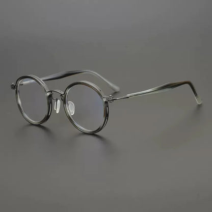 
Montura de gafas ópticas redondas de estilo vintage en titanio puro ultraligero - Imagen 12