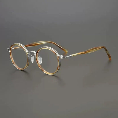 
Montura de gafas ópticas redondas de estilo vintage en titanio puro ultraligero - Imagen 14