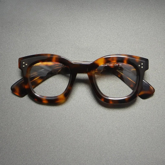 Montura de gafas graduadas vintage, cuadrada, hecha a mano en acetato y de ajuste ligero