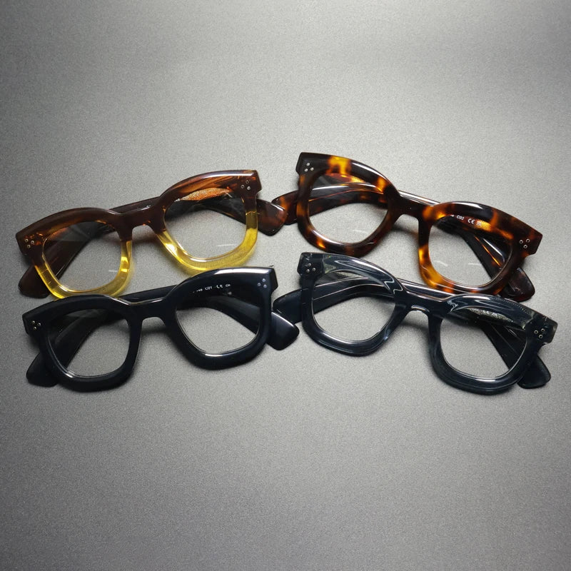 
Montura de gafas graduadas vintage, cuadrada, hecha a mano en acetato y de ajuste ligero