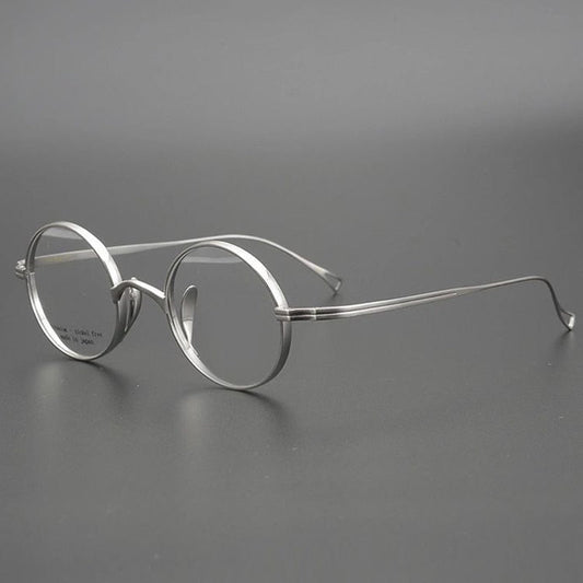 Montura redonda de titanio de estilo retro para gafas graduadas