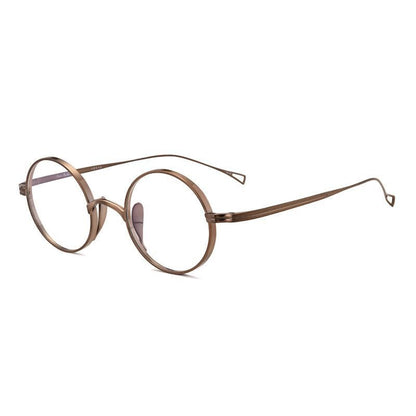 
Montura redonda de titanio de estilo retro para gafas graduadas - Imagen 4