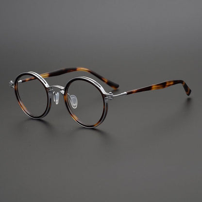 
Montura redonda de titanio ultraligero 6348 de estilo retro para gafas graduadas - Imagen 2