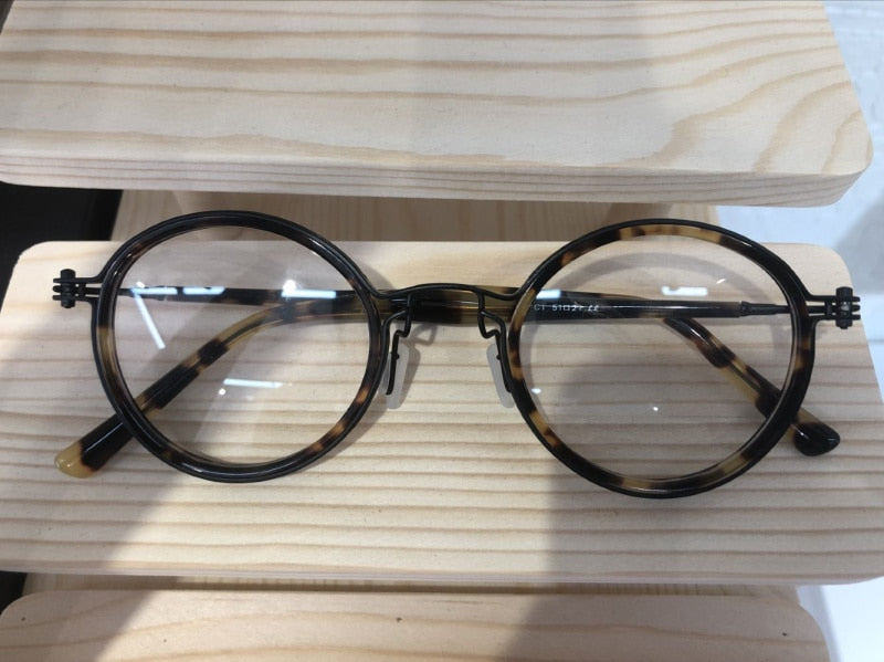 
Montura redonda de titanio ultraligero 6348 de estilo retro para gafas graduadas